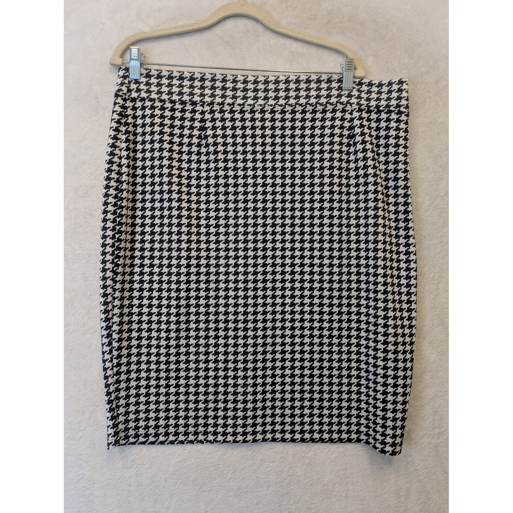 Sweet Salt‎ Women's L/XL Black White Houndstooth Pencil Skirt